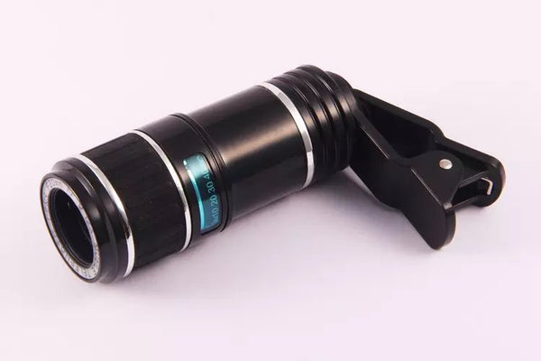 Compatible with Apple Samsung mobile zoom lens clip universal 70 degree 12 times wide angle high definition green film optical glass lens
