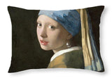Johannes vermeer 1665 Girl with a Pearl Earring - Throw Pillow