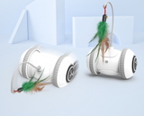 Interactive Cat Toy With Interchangeable Heads Pet Feather Toys