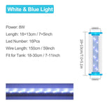 Ultra Thin LED Aquarium Lighting Lamp Aquatic Plant Light 18-75cm Extensible Waterproof Clip Lamp for Fish Tank 90-260V