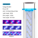 Ultra Thin LED Aquarium Lighting Lamp Aquatic Plant Light 18-75cm Extensible Waterproof Clip Lamp for Fish Tank 90-260V