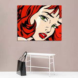 Lichtenstein Red Hair Beauty FRAME AVAILABLE HQ Canvas Painting Decorative