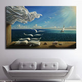 The Waves Book Sailboat Salvador Dali by Kush FRAME AVAILABLE HQ Canvas Print