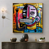 Graffiti Street Art Big Face HQ Canvas Print Wall Art