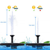 Solar Fountain Pump Garden Decoration Bird Bath Water Fountain 10V 2.4W Solar Panel Floating Water Pump for Pool Pond Aquarium