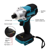 WAKYME 18V Cordless Electric Screwdriver Brushless Power Screw Driver Impact Wrench Power Tool Drill for Makita DTD154 Battery