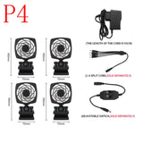 Aquarium Fan Automatic Temperature Control Tank Cooling 360 Rotating Fish Tank Fan Water Cooling Mute Detachable 110-240V