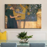Hand Painted Retro Famous Gustav Klimt Music Oil Painting Modern