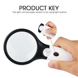 Illuminated Magnifier Reading Glasses Handheld Magnifying Glass with LED Light 3x/45x Zoom Magnifying Glass