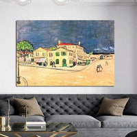 Hand Painted Van Gogh Famous Oil Painting Home in Arles Canvas Wall Art Decoration