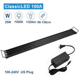 53-150cm Aquarium LED Lighting Fish Tank Light Lamp with Extendable Brackets 90 White and 18 Blue LEDs Fits for Aquarium