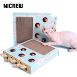 Cat Toy 3 in 1 Cats Hit Gophers Chase Hunt Mouse Cat Game Box with Scratcher Funny Pet Stick Interactive Maze Tease Toys