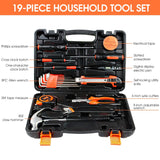 Multifunction Hand Tool Sets Household Repair Tool Kit Screwdriver Hammer Wrench Saw Scissors Flashlight Multi-tool with Case