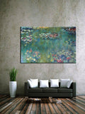 Hand Painted Claude Monet Water Lotus Canvas Oil Paintings Decor