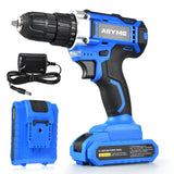 21V Cordless Electric Drill Wireless Screwdriver 1500mAh Battery Mini Power Tools 30N.m Electric Screw Driver 25+1 Settings