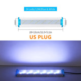 Slim Aquarium LED Light Clip Lamp Aquarium White Blue LED Lighting Waterproof Bright Fish Tank Plant Grow Lamp 18-58cm