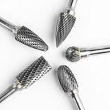 5pcs 10mm 1/4 inch Tungsten Carbide Milling Cutter Rotary Tool Burr Grinder Shank Drill Dremel Bits Electric Grinding Accessories