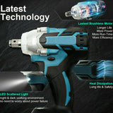 18V Brushless Cordless Impact Wrench 330Nm 1/2 Socket Wrench Power Tool Electric Impact Wrench Rechargeable for Makita Battery