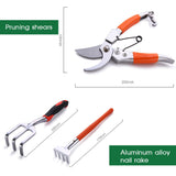 10pcs Garden Tools Home Gardening Planting Tool Set Hand Tools Weeding Shovel Rake Pruning Shears Folding Saw with Tote Bag