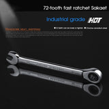 1pc Combination Ratchet Wrench Dual-purpose Ratchet Keys Hand Tool Ratchet Spanners Car Repair Tools Torque Gear Socket Nut Tool
