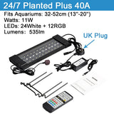 32-74cm Planted Aquarium LED Lighting Lamp 110V-240V Automated Timer Dimmer Fish Tank Light for Aquarium