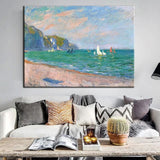 Hand Painted Modern Abstract Landscape Famous Claude Monet The Coast of St. Datres Canvas Painting Nordic Room Decorative