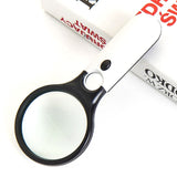 Illuminated Magnifier Reading Glasses Handheld Magnifying Glass with LED Light 3x/45x Zoom Magnifying Glass