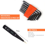 Multifunction Hand Tool Sets Household Repair Tool Kit Screwdriver Hammer Wrench Saw Scissors Flashlight Multi-tool with Case