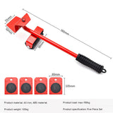 5Pcs/set Furniture Lifter Sliders Kit Furniture Appliances Transport Handling Tools Wheel Bar Easy Move Device 100Kg/220Lbs