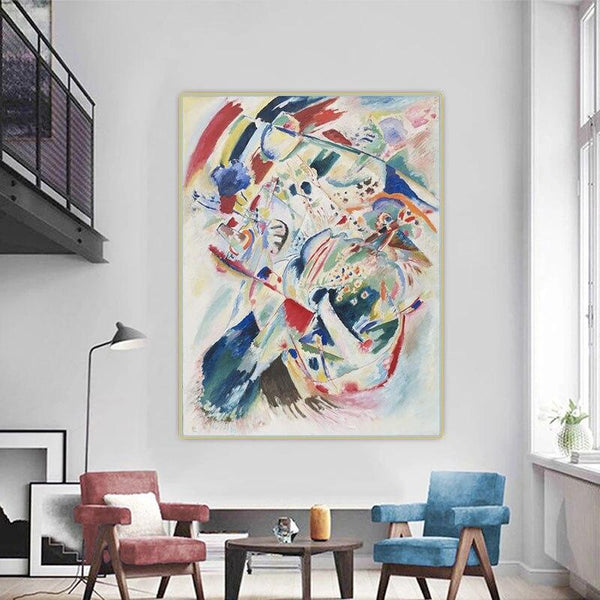 Hand Painted Wassily Kandinsky Abstract Canvas Oil Paintings on The Wall