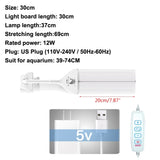 100V-240V Aquarium Led Lighting for Aquarium Plant Adjustable Fish Tank Four-Row Lamps Clip-on Plant Grow LED Lighting