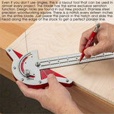 Woodworking Tools Woodworkers Edge Rule 0-70° Adjustable Protractor Angle Finder Gauge Measuring Instruments Carpentry Tool