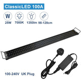 53-150cm Aquarium LED Lighting Fish Tank Light Lamp with Extendable Brackets 90 White and 18 Blue LEDs Fits for Aquarium