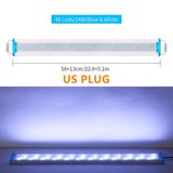 Slim Aquarium LED Light Clip Lamp Aquarium White Blue LED Lighting Waterproof Bright Fish Tank Plant Grow Lamp 18-58cm