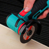 12V 500W Brushless Angle Grinder Mini Cordless Cutter Grinding Cutting Metal Wood Polishing Machine Power Tool with 2 Batteries