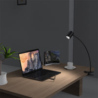 Clip on Reading Light 10-Levels Brightness Clamp Lamp Eye Protect 360° Flexible Book Lights for Desk Bedside Headboard