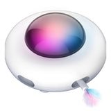 Cats Teaser Toys Automatic Feather Teaser UFO Turntable Cat Catching Training Toys Interactive Teaser Pet Steering Chasing Toy