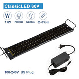 53-150cm Aquarium LED Lighting Fish Tank Light Lamp with Extendable Brackets 90 White and 18 Blue LEDs Fits for Aquarium