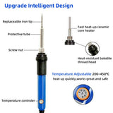 71pcs Electric Soldering Iron Kit Wood Burning Pen Tool 60W Embossing Craft Carving Pyrography Pen Kit Adjustable Temperature