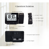 Alarm Clock Projection Digital Table Clock LED Projector Snooze Timer Wake Up Dual Alarm Backlight Temperature Humidity Display