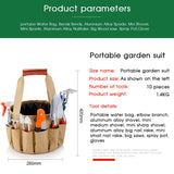 10pcs Garden Tools Home Gardening Planting Tool Set Hand Tools Weeding Shovel Rake Pruning Shears Folding Saw with Tote Bag