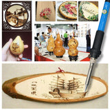 71pcs Electric Soldering Iron Kit Wood Burning Pen Tool 60W Embossing Craft Carving Pyrography Pen Kit Adjustable Temperature