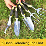 3pcs/5pcs Garden Tools Aluminum Alloy Shovel Rake Trowel Cultivator Lawn Farmland Gardening Bonsai Tools Hand Tool Kit