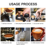 Coffee Tamper 51mm 53mm 58mm Coffee Corner Anti-slip Mat Coffee Press Powder Hammer Grinder Barista Tools Coffeeware Handmade