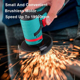 12V 500W Brushless Angle Grinder Mini Cordless Cutter Grinding Cutting Metal Wood Polishing Machine Power Tool with 2 Batteries