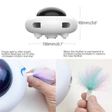 Cats Teaser Toys Automatic Feather Teaser UFO Turntable Cat Catching Training Toys Interactive Teaser Pet Steering Chasing Toy