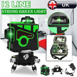 WAKYME 12 Lines Green Laser Level 3D Self-Leveling 360 Horizontal Vertical Cross Measure Tools Powerful Laser Leveling Device