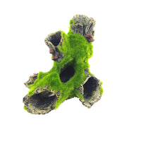 Aquarium Decor Resin Tree Hole Fish Play Hideout Cave with Lifelike Moss Simulation Decoration View Fish Tank Ornament