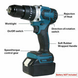 18V Electric Brushless Cordless Drill Driver Screwdriver Rechargeable Power Tool Screwdriver Wireless Power for Makita Battery