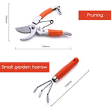 10pcs Mini Gardening Tools Multi-tool Garden Plants Hand Tool Set Pruning Shears Folding Saw Loose Soil Rake Shovel Spray Bottle